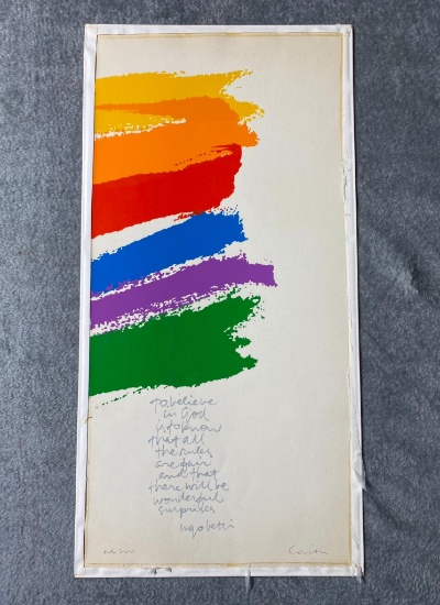 Screen Print - Sister Mary Corita - Signed - Rainbow '78