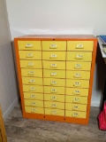 Vintage Cole-Steel Organizer Painted Yellow and Orange
