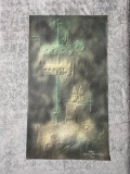 Enrique Sanchez Embossed Woodcut Print 1966 Mid Century