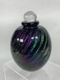 Signed Robert Eickholt Iridescent Glass Perfume Bottle