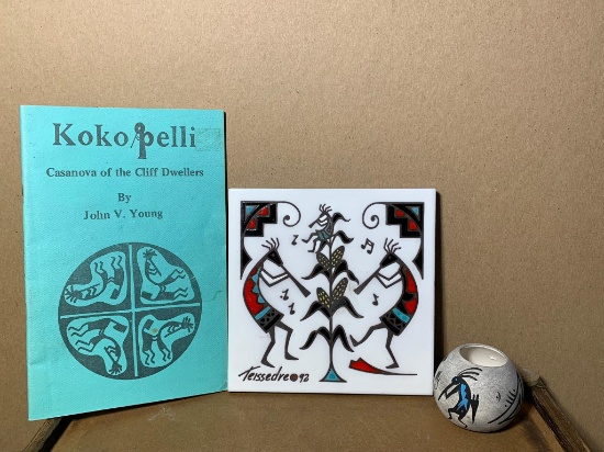 Teissedre Ceramic Tile, Koko Pelli Book & Miniature Pot
