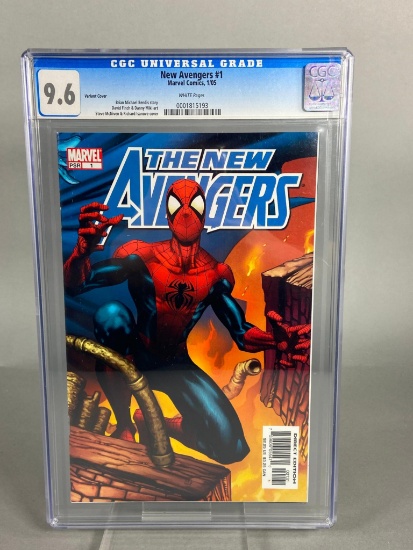 New Avengers #1 1/05 9.6 CGC Universal Grade Variant Cover Marvel Comic Book with White Pages