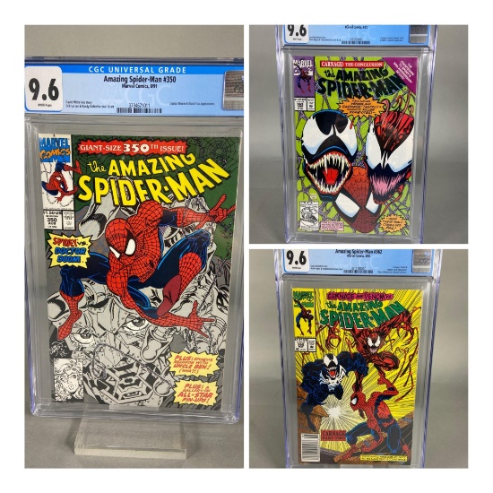 3 Amazing Spider-Man, #350 8/91, #363 6/92, #362 5/92 All 9.6 CGC Universal Grade Marvel Comic Books