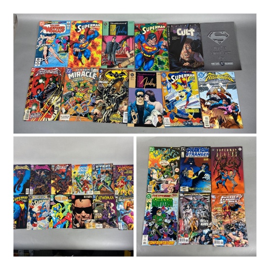 30 Vintage D.C. Comic Books including Superman, Wonder Woman, Green Lantern