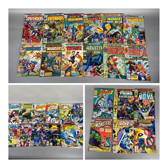 30 Vintage Marvel Comic Books including The Invaders, X Force, X-Men ...