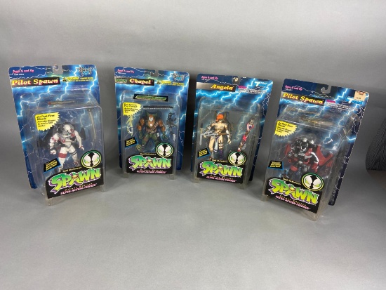 4 Vintage Series 2 Spawn McFarlane Action Figures Toys including 2 Pilot Spawns, Chapel & Angela