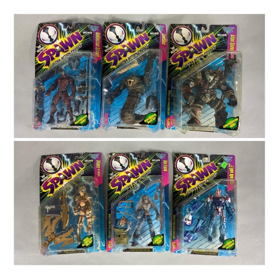 6 Vintage Spawn Series 6 McFarlane Action Figures Toys including Alien Spawn, Tiffany & More
