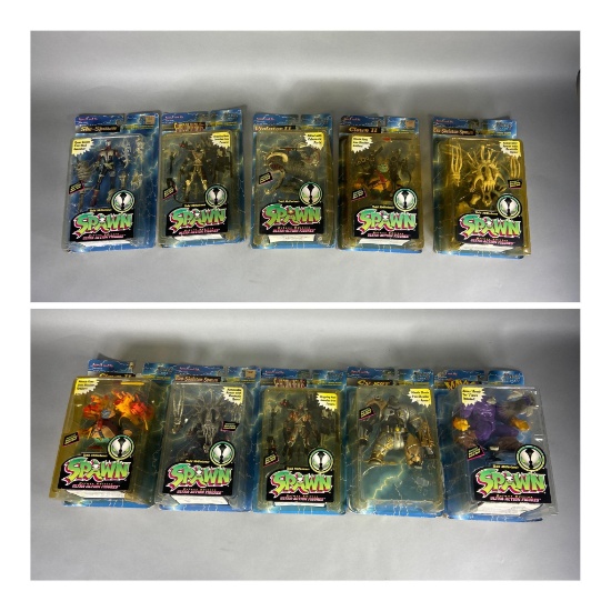 10 Vintage Spawn Series 4 McFarlane Action Figure Toys including, She-Spawn, Cy-Gor & More