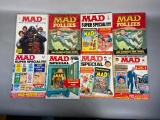 8 Vintage MAD Magazines including MAD Follies, MAD Super Specials, Mad Special