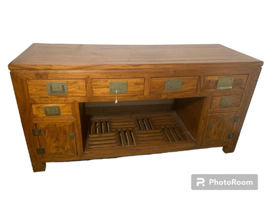 Vintage Mid Century Modern Chinese Huang Huali Wood Sideboard or Desk