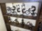 Two Shelves of Welded Metal Art Figures Band, Bicycles