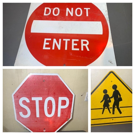 Group of Metal Street Signs