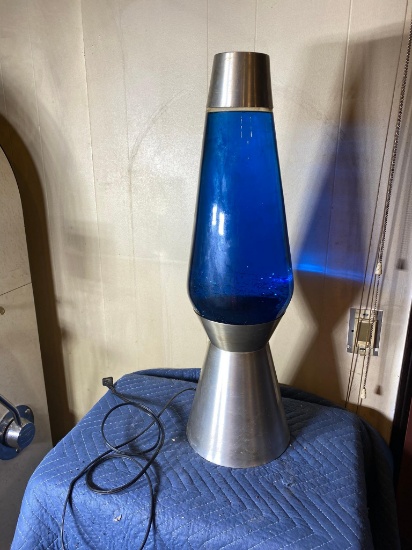 Very Large Blue Sparkle Lava Lamp Works