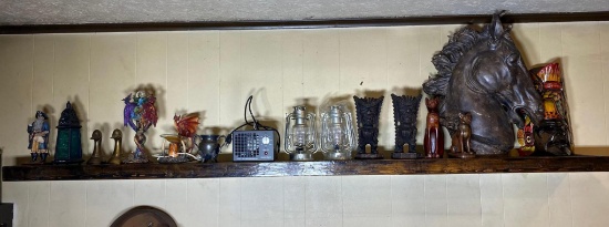 Shelf Lot of Decorative Items + Ozone Machine