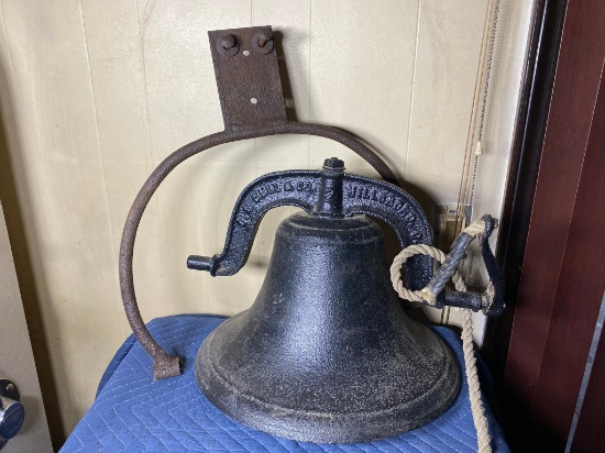 Antique Cast Iron Bell with Old Yoke CS Bell Hillsboro, Ohio
