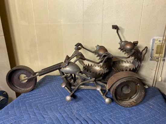 Welded Metal Art Chopper Trike Motorcycle Monsters Harley Davidson
