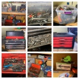 Garage Area Contents Lot - Tool Boxes, Tools, Buffer, Stinger Stapler & More