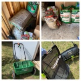 Law Food, Soil, Scotts Spreader & Earthwise Sweepit Push Mower