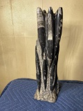 Unusual Tall Fossil Orthoceras Tower