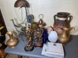 Group Lot of Decorative Items, Salt Lamps, Metal Wares