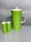 Emerald Isle Ironstone Made in Japan Drink Pitcher & Salt and Pepper Shakers