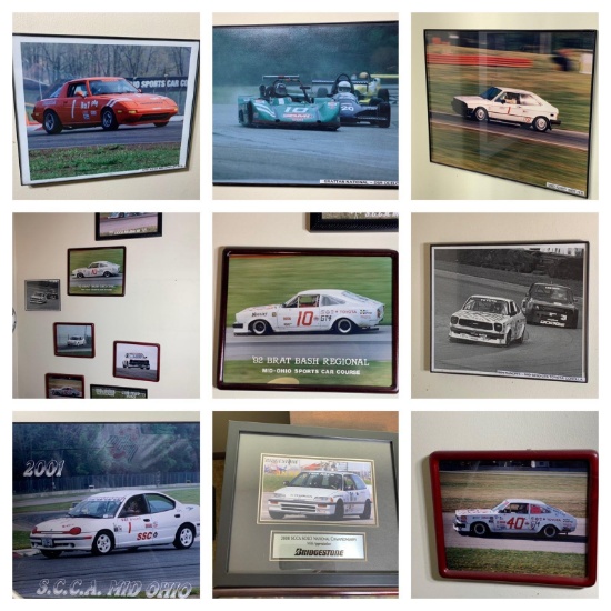 Great Group of Framed Vintage Racing SCCA Photographs From Mid-Ohio Race Track