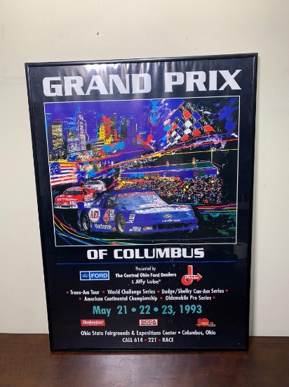 Vintage 1993 Framed Grand Prix of Columbus Poster