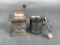 Antique Pewter Coffee Grinder & Royal Holland Pewter Baby Cup and Spoon