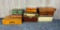 Group Lot Antique Wooden and Tin Boxes