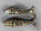 Two Unusual Retro Vintage Articulated Mexican Shell Abalone Fish