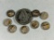 Group Lot of US Silver Coins Morgan Dollar, 8 Silver Dimes