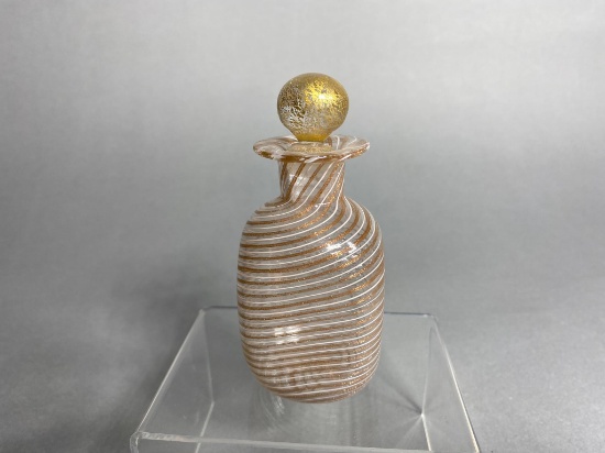Vintage Murano Art Glass Perfume Bottle Swirl Sparkle