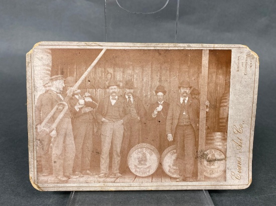 Rare Cabinet Card Photograph Jim & Park Beam Old Tub Whiskey Louisville, Kentucky
