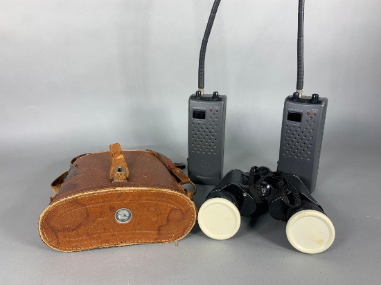 Atcolux 7x50 Binoculars with Case & Two GE Handheld CB 40 Channels Radio