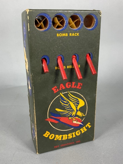 WWII Eagle Bombsight Toy with Bombs. Has All 4 Bombs