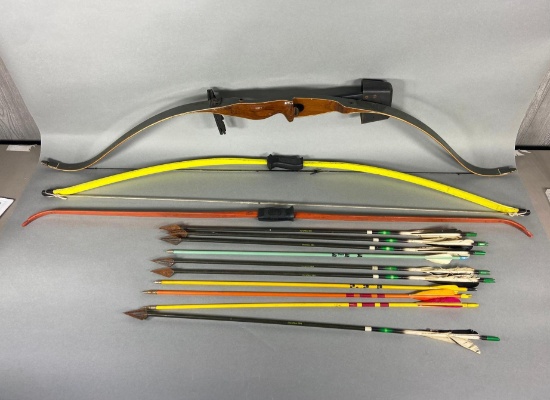 Three Vintage Bows with Arrows
