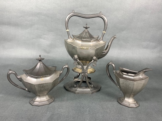 Antique Reed & Barton Pewter Tea Set