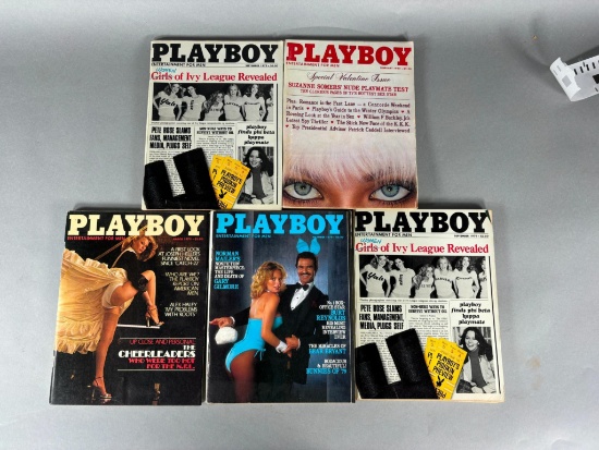 5 Vintage 1979 and 1980's Playboy Magazine