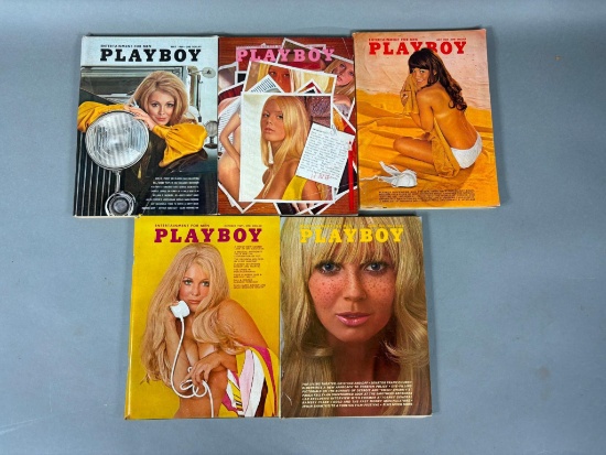 5 Vintage 1969 Playboy Magazines