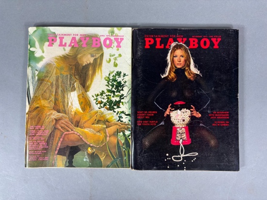 2 Vintage 1972 Playboy Magazines