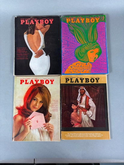 4 Vintage 1964, 1967, and 1968 Playboy Magazines