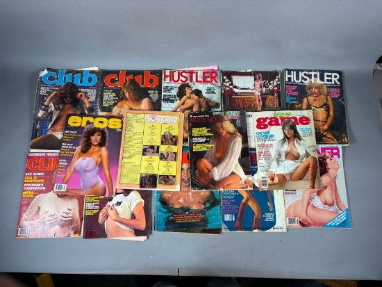 Group Lot Vintage Men's Magazines Club Hustler Eros Game
