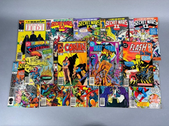 Large Lot of Vintage Comic Books Flash, Star Wars, Superman and More