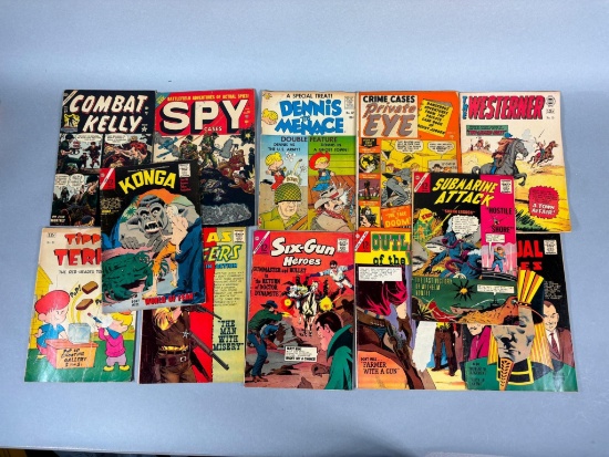 Group Lot of 12 Vintage Comic Books, War, Western 10 cent, 12 cent