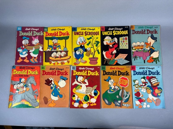 Group Lot of 10 Vintage Disney Comic Books Walt Disney