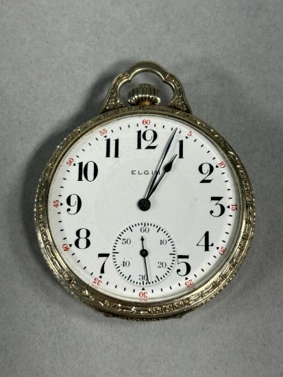 Antique Pocket Watch Elgin 12 size 17 Jewel Transit
