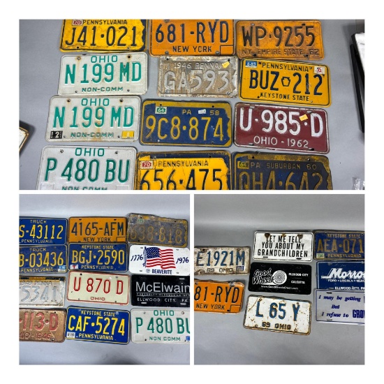 Lot of Vintage License Plates