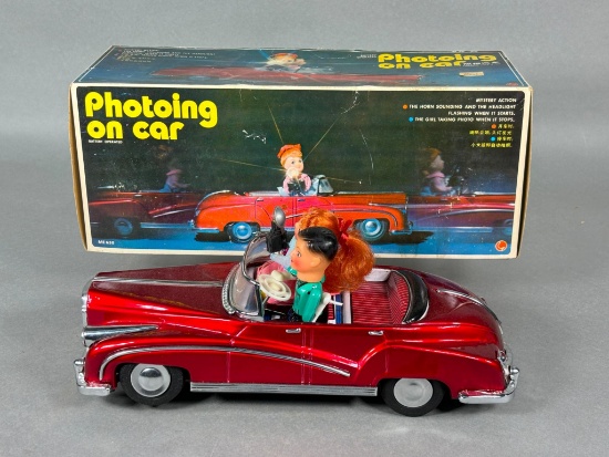 Vintage Toy Photoing on Car in Box Unusual