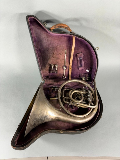 Nice Early Conn Brass Instrument Horn in Case