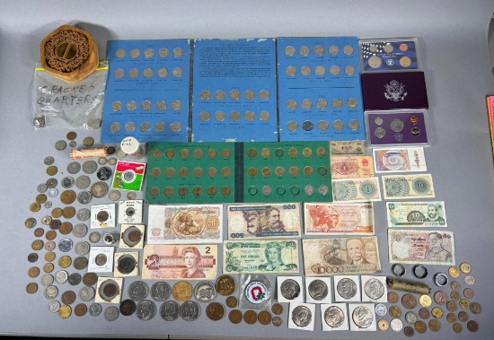 Huge Lot of Mint Sets, Coins, Collector Booklets, Banknotes